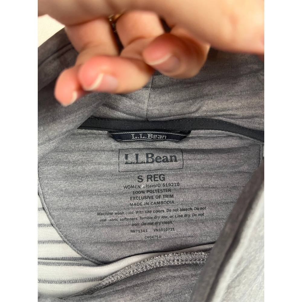 LL Bean Womens Gray Quilted Funnel Neck Pullover Sweatshirt 519210 Size S Reg - Picture 4 of 8